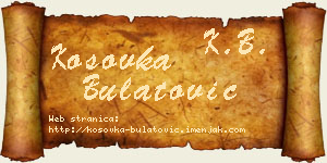 Kosovka Bulatović vizit kartica